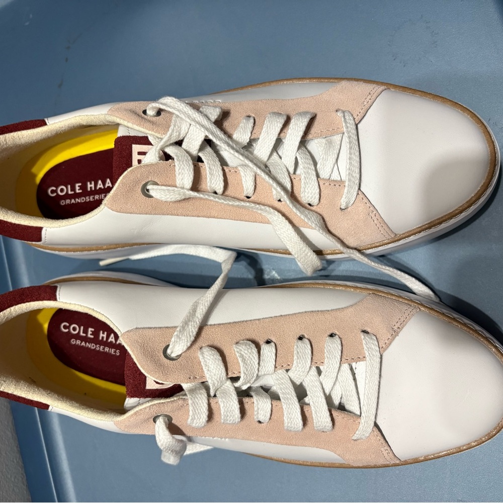 Cole Haan White and Pink Minimalist Sneakers
